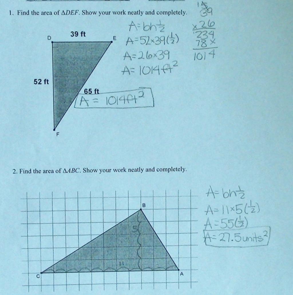 1) or Area of Kite (6.G.1.1). Got It The student provides complete and correct responses to all components of the task.
