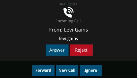 Audio Calls Answering Audio Calls When you receive an incoming call, you can choose to answer the call in various ways, including answering calls in the Incoming Calls screen, in the Calls screen,