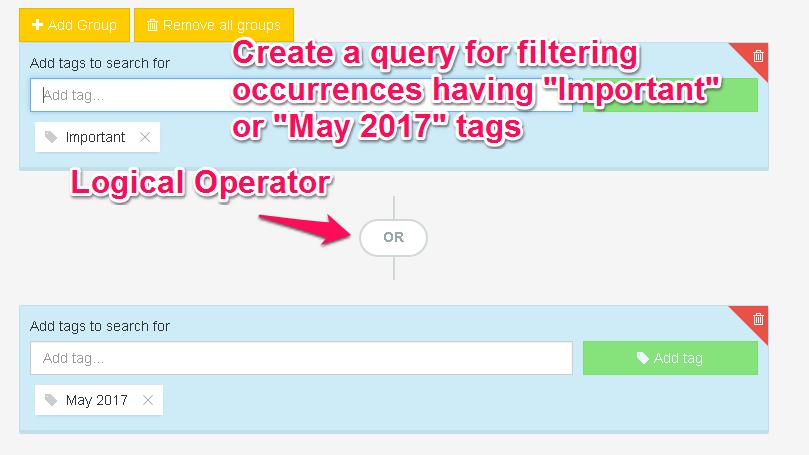 Figure 5-14 Create a Query by Tags When the query is finalized, you can click the Save Query button.