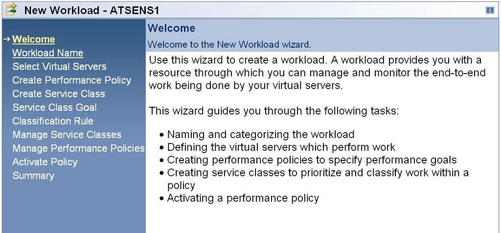 New Workload Define using the New