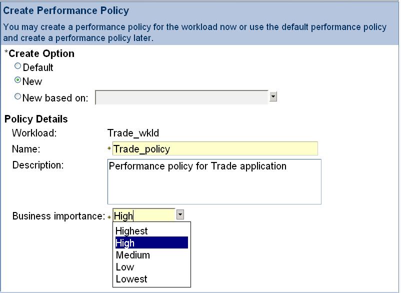 Workload Performance Policy Define Trade_policy