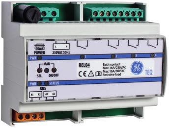 Relay module RE0 EGISH Figure : Relay module RE0 PRODUCT DESCRIPTIO Module for DI-rail, suitable for switching four devices.