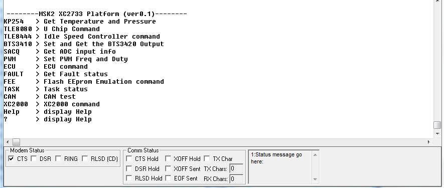 Example: MTTTY Main Connect COM port number depends on