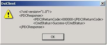 If you receive a response where the <CmdStatus> is other than Success, recheck all connections to the PDC and try again.