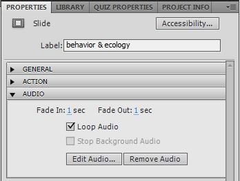 Close to add the audio file. 7. At the Audio properties: a.