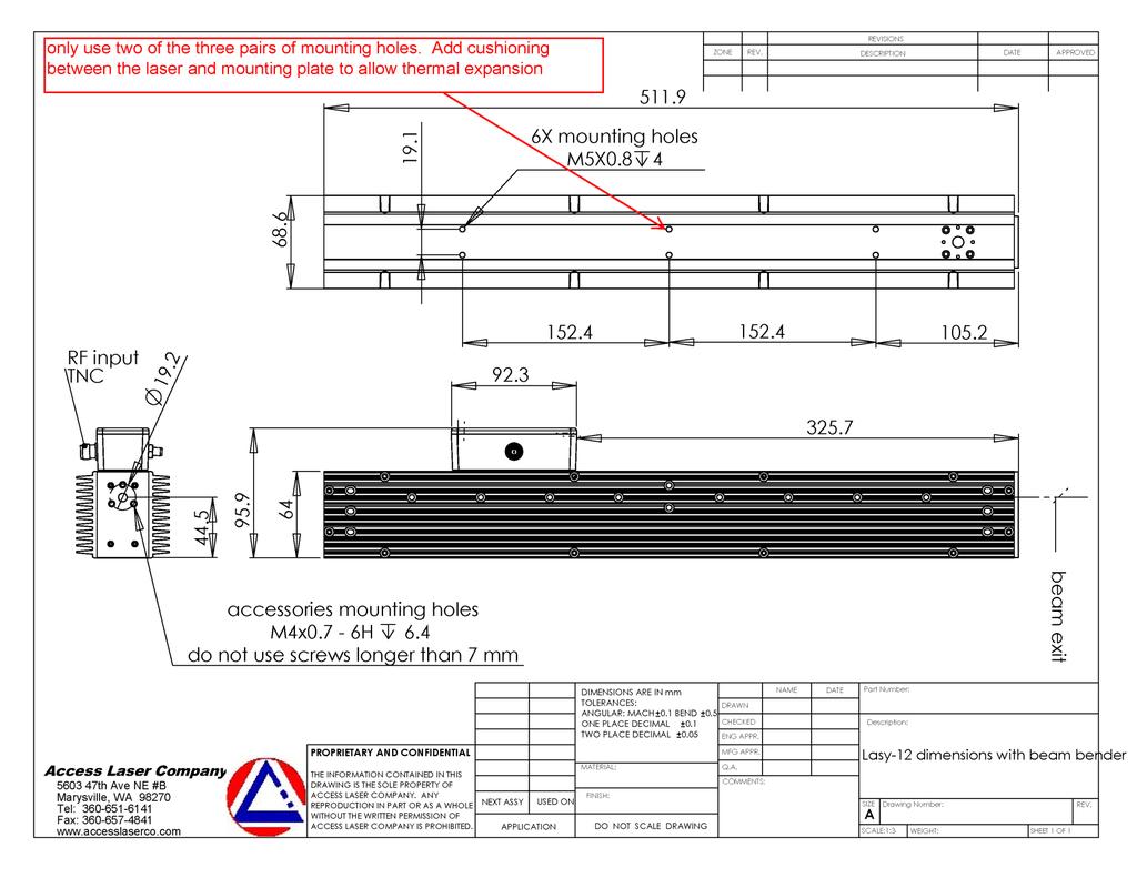 Laser Specifications L12 Series Mounting