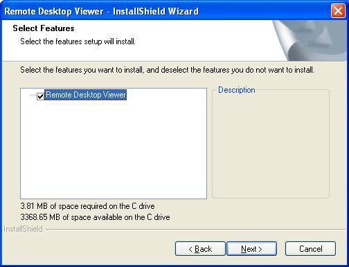 COMPLETE SETUP TYPE Install all program features into the default directory. Check Complete, and then select Next.