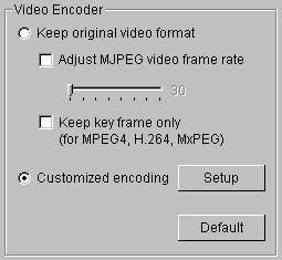Keep Original Video format: Select this option to reduce frame rate only but not to re-encode video streams to save Hard Disk usage.