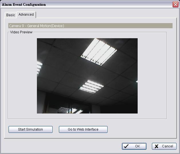 Start Simulation Click to test if motion detection is set up correctly. Go to Web Interface Click to go directly to device web page for configurations. 4.1.