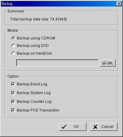 Step 8 Step 9 Step 9: Click the Backup icon to obtain Backup panel. Step 10 Step 11 Step 12 Step 10: Summary: Check the summary section to see the size of the file(s).