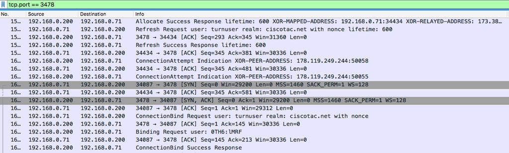 TURN TCP Allocations Receiving a connection TURN Client CMS TURN Server 192.168.0.200 173.38.154.