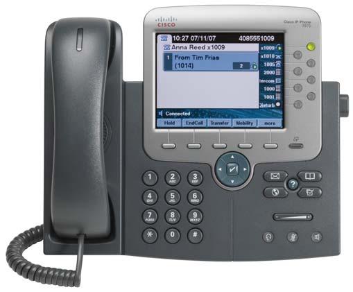 An Overview of Your Phone Your 7975G Cisco Unified IP Phone is a full-feature telephone that provides voice communication over the same data network that your computer uses, allowing you to place and