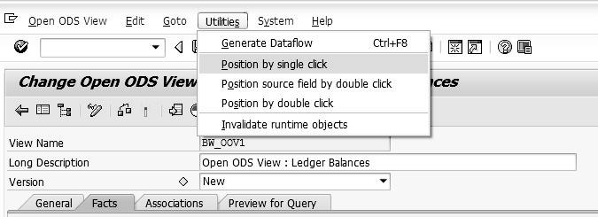 Open ODS View 6.9 the required fields under the Characteristics (Key) section.
