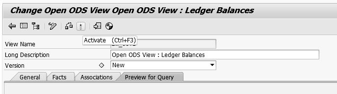 Open ODS View 6.9 As indicated earlier, the OOV can also be used to store the data in a DSO.