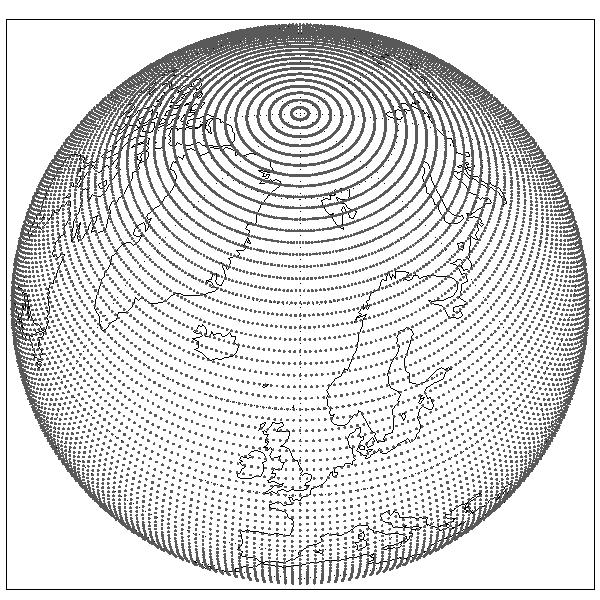 Regular (or Full) Gaussian grids F80 N lines of latitude between pole and equator Latitude spacing not regular but is