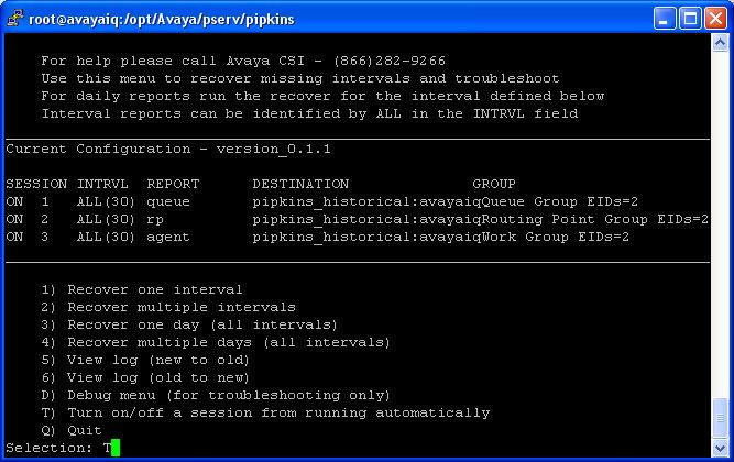 4.1 Enable Pipkins Historical Interface Use a terminal emulator to connect to Avaya IQ and log in with the proper credentials.