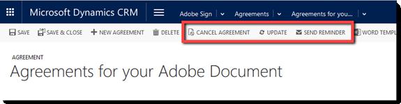 Cancel Agreement Terminates the agreement in the system and sends a cancelation notice to the signer Each of these actions