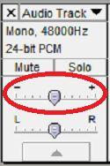 microphones can be adjusted using the gain slider for that track.