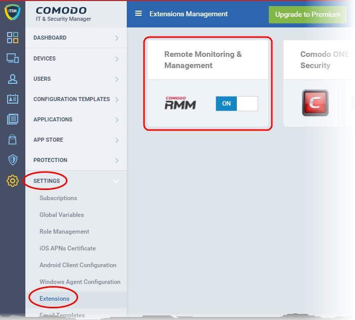 Execute pre-defined actions on the endpoint Access the Endpoint through Remote Desktop Connection Run a procedure Step 1 Login to your Comodo One Account and Download the Technician Console Login to