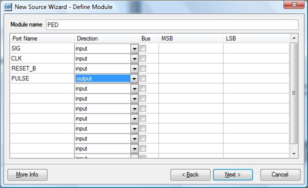 In the New Source Wizard Define Module screen you can name the signal and assign those directions and