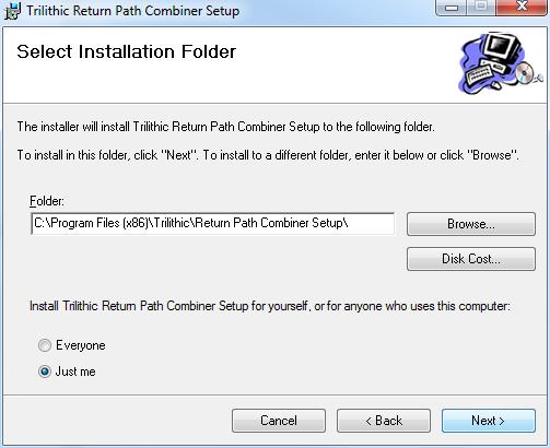 The Select Installation Folder window will appear.