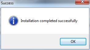 10. The Installation Completed Successfully window will