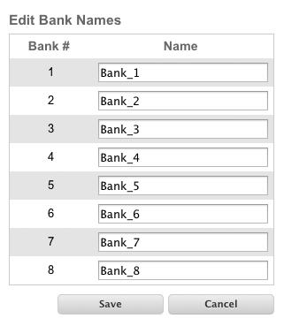 Operating the 4x4 Seamless Matrix for HDMI Web Interface Manage EDID Bank Names Bank # Indicates the EDID bank number.
