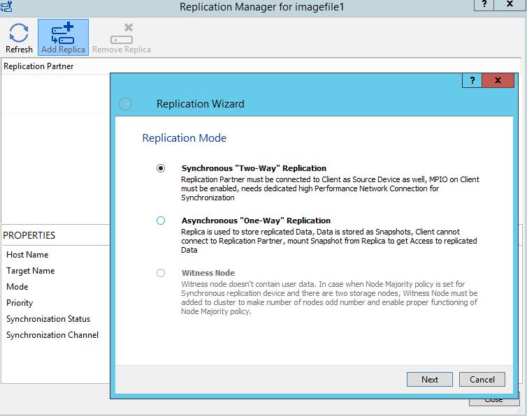 The Replication Manager window will appear.