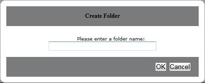 Click to return to the main menu. To create a new folder: Click New Folder in the current directory.