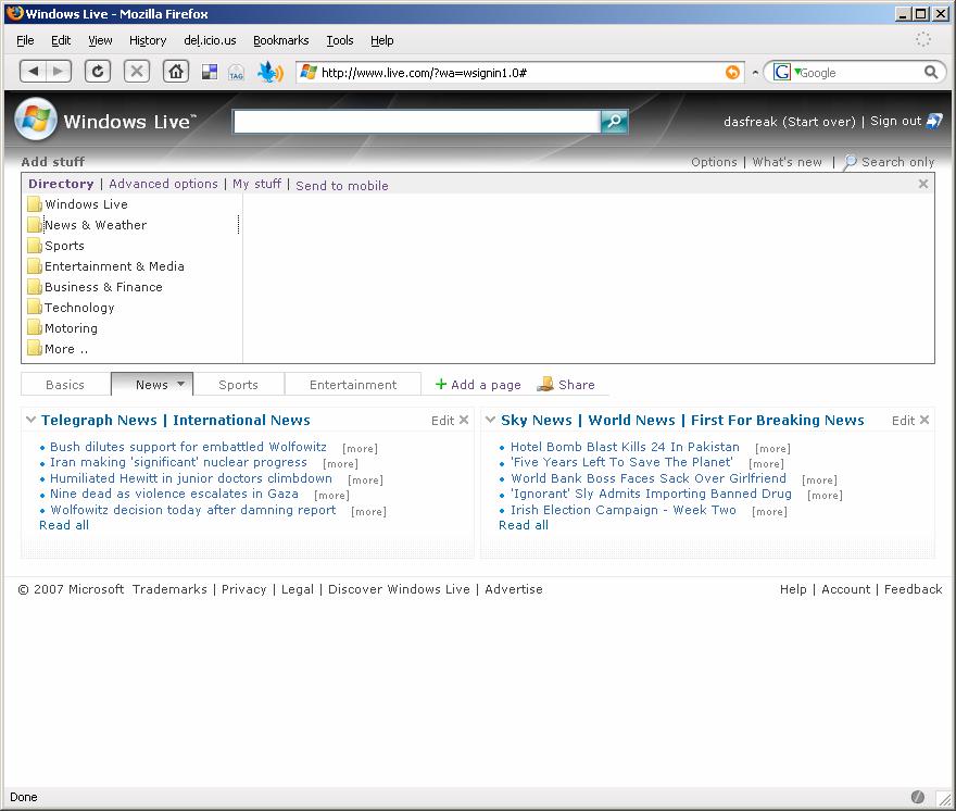 Windows Live Spaces 7.1 Log in your Windows Live Spaces page.
