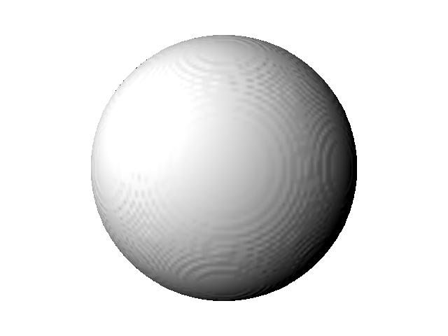 Figure 1: An analytic sphere after ten repeated applications of the fast marching method with standard initialization. Resolution is 100 100 100. with a simple unbiased search algorithm.