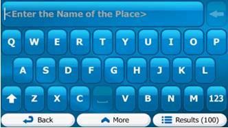 9 Using the keyboard, start entering the name of the Place 10 After entering a few letters, tap to open the list of Places with names containing the entered character sequence 11 (optional) The