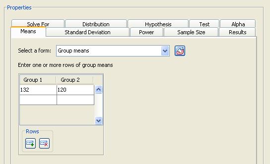 6570 Chapter 76: The Power and Sample Size Application Figure 76.40 Means Tab Select one of the following forms from the Select A Form list.