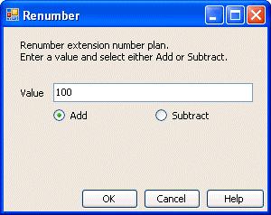 Using Manager Tools Menu Tools Extensions Renumber This command allows the extension numbering of user extensions to be raised or lowered by a specified amount.