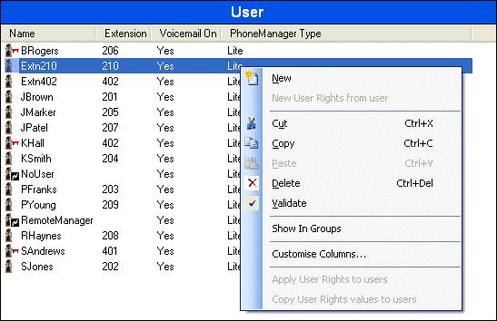 Using Manager Using the Group Pane This pane lists all the entries that match the type selected in the navigation pane or navigation toolbar. The list can be sorted by clicking on a column heading.