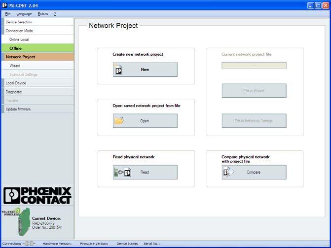Create new network project.