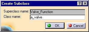 Subclass button dialog box displays.