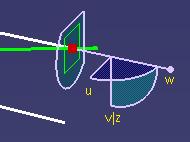 To move a node parallel to the compass Z axis. Bring up the Definition box for the routable. Place the compass on a 3-D object where it can be manipulated. Change the Z axis to the desired direction.