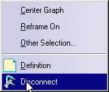 Click the right mouse button on the element you selected. From the pull-down menu that shows, select the element you want to modify, in this case path reservation, and select the Definition option.