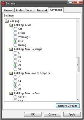 Set the following details for logs: Figure 37: Setting the log level Level determines the level of detail in the logs.