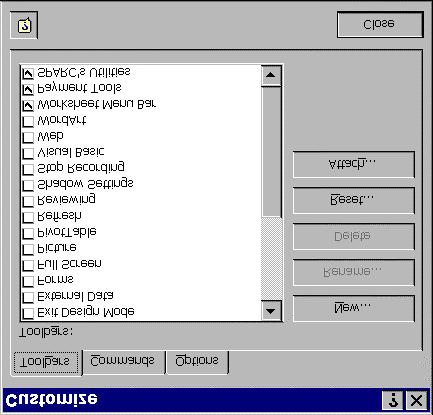 PAGE 10 Figure 3. Menu displayed after right mouse click on any toolbar 4) Scroll through the list of toolbars in the Customize Dialog box to the bottom and select Payment Tools. Figure 4.