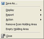 Workspace Menu Options Right-clicking on an element in the Workspace displays a pop-up menu with the following options: Figure 2-75.
