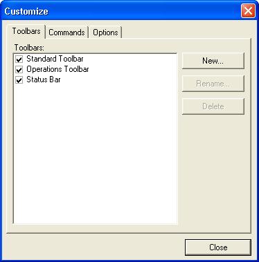 3. Select a button, or click on the Customize option to open the Customize window: Figure 2-9.