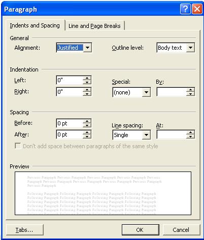 Office Automation and MS Office 5. Choose the OK button. Setting line Spacing Options Line Spacing is the vertical distances between lines of text.