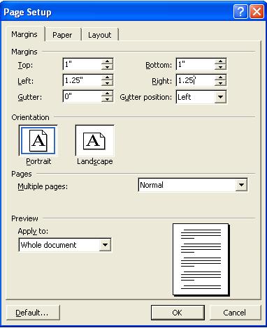 Office Automation and MS Office Creating Headers and Footers 4. Type or select the desired measurement for the margin to adjust in the top, Bottom, Left, or Right box. 5.