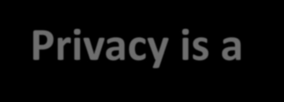 Privacy is a