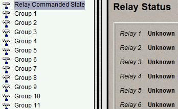 Relay Commanded State This page shows the current commanded state of each relay in the lighting panel.