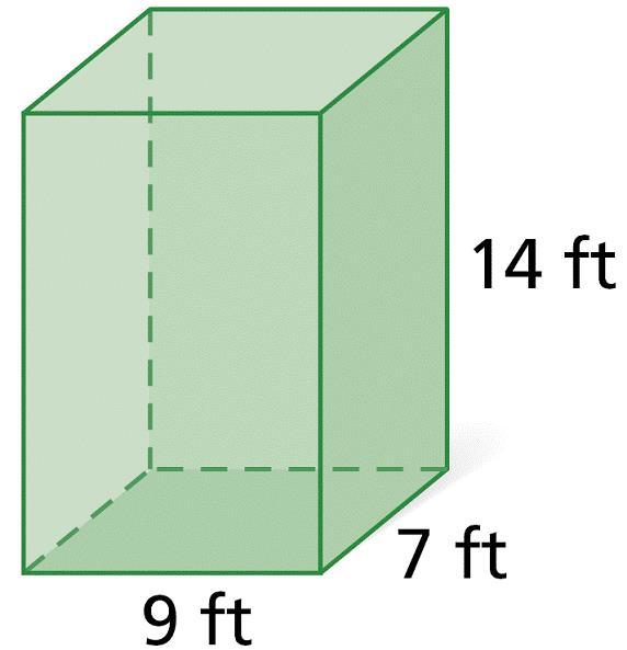 Find the lateral area and surface area of the right rectangular prism.