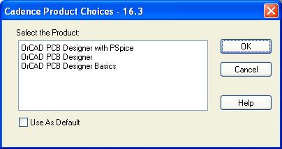 User Interface Lesson 1 OrCAD PCB Editor Tools Sets the selected product as the default tool to use Allows you to change your PCB Editor product choice If you purchased more than one type of OrCAD