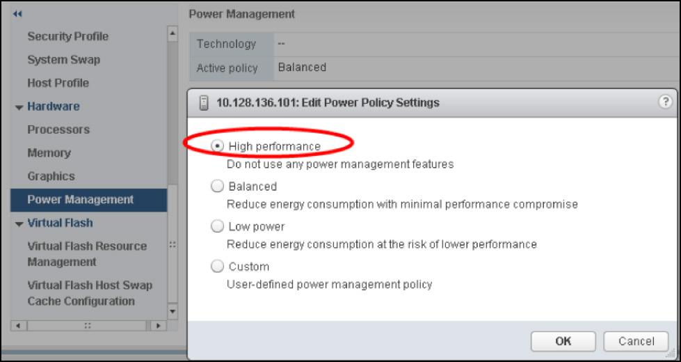 Figure 1: ESXi Power Policy Settings K2 Best Practices for VMware ESXI Environment ESXi has many settings that affect the K2 s performance.